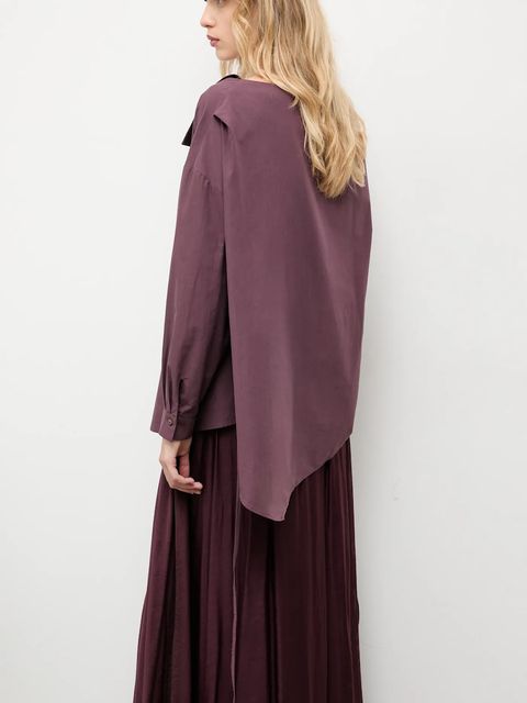 Answear.LAB koszula bawełniana damska kolor bordowy regular z kołnierzykiem klasycznym