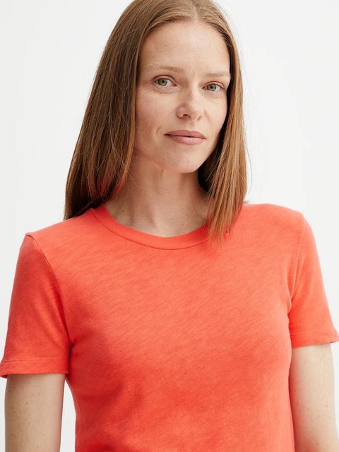 American Vintage t-shirt bawełniany damski kolor pomarańczowy SON28G