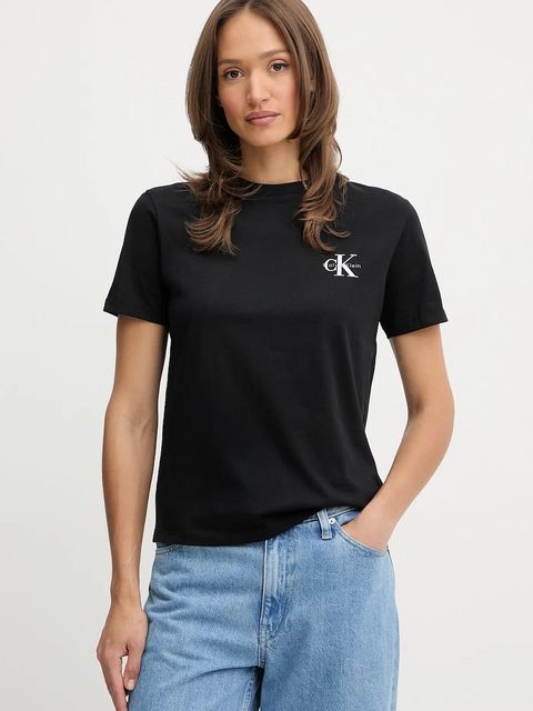 Calvin Klein Jeans t-shirt bawełniany damski kolor czarny LV047C905G - zdjęcie produktu nr 1