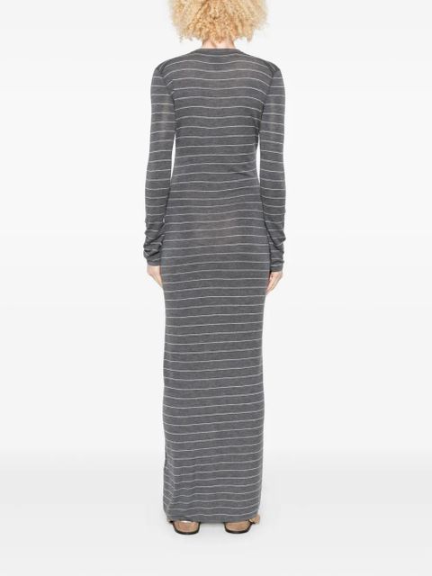 Nanushka Dakoa striped button-front maxi dress - Grey