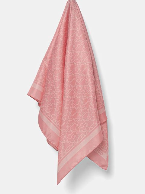 HUGO chusta damska kolor różowy wzorzysta 50535470 - zdjęcie produktu nr 1