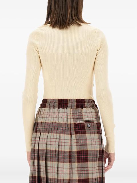 Vivienne Westwood V-neck logo-embroidery sweater - White