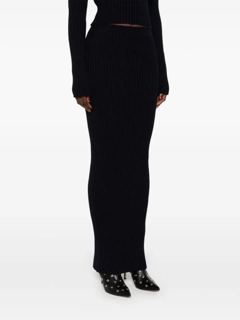 Balenciaga ribbed maxi skirt - Blue