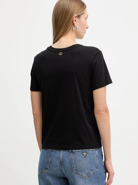 Twinset t-shirt bawełniany damski kolor czarny 252TT2312 - zdjęcie produktu nr 2