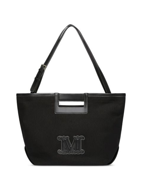 Max Mara logo-applique shoulder bag - Black