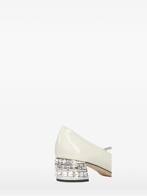 Jimmy Choo Elisa crystal-embellished leather pumps - White - zdjęcie produktu nr 2