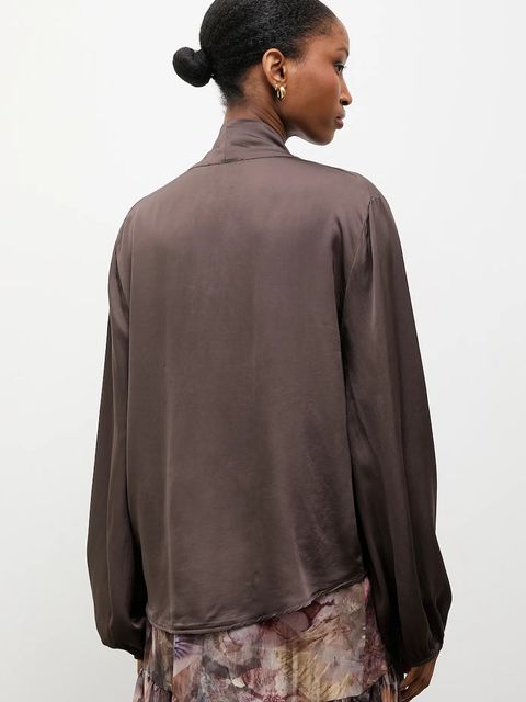 Answear.LAB bluzka damska kolor brązowy gładka