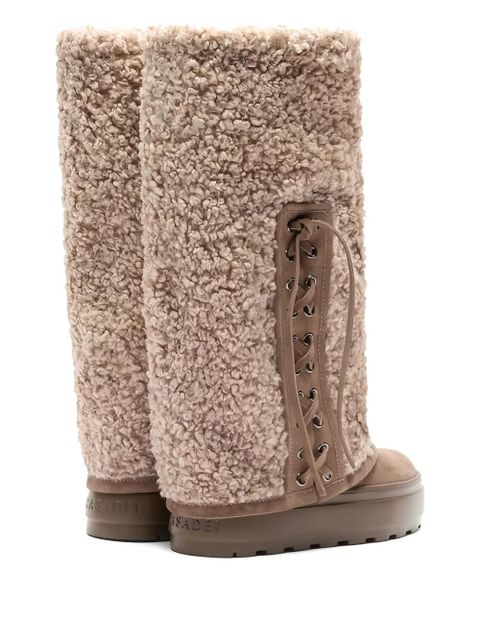 Casadei lace-up platform boots - Neutrals