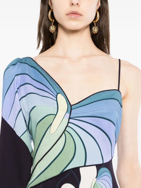 FARM Rio graphic-print midi dress - Black