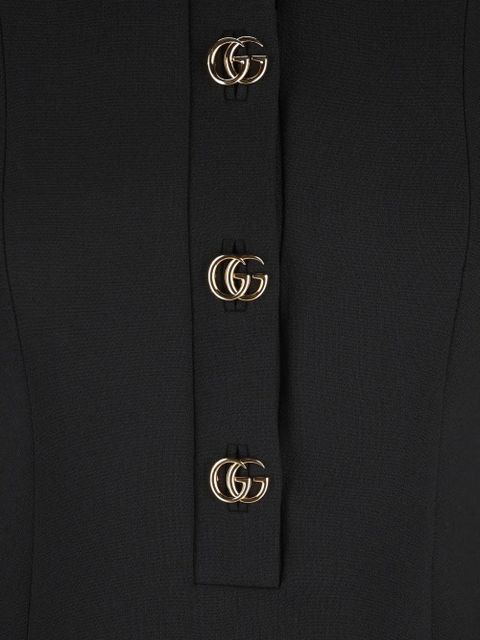 Gucci wool double G-detail mini dress - Black