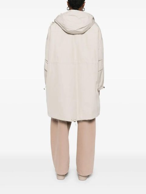 Max Mara Studio flap-pocket hooded coat - Neutrals