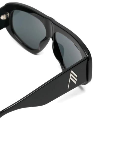 The Attico x Linda Farrow Milano logo-detail sunglasses - Black