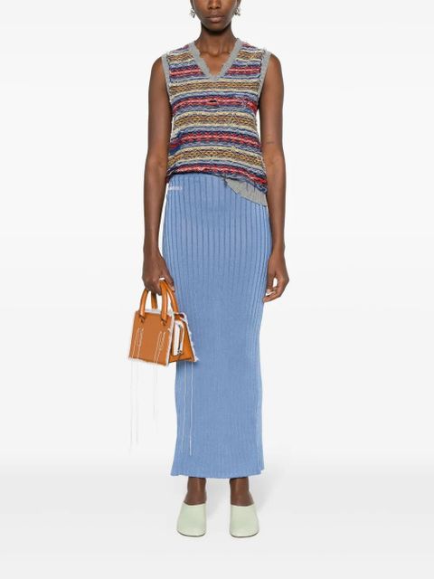 Marni jacquard-logo ribbed maxi skirt - Blue - zdjęcie produktu nr 2