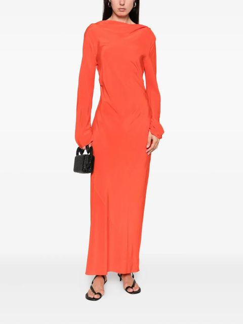 SIR. Fresca gathered midi dress - Orange - zdjęcie produktu nr 2