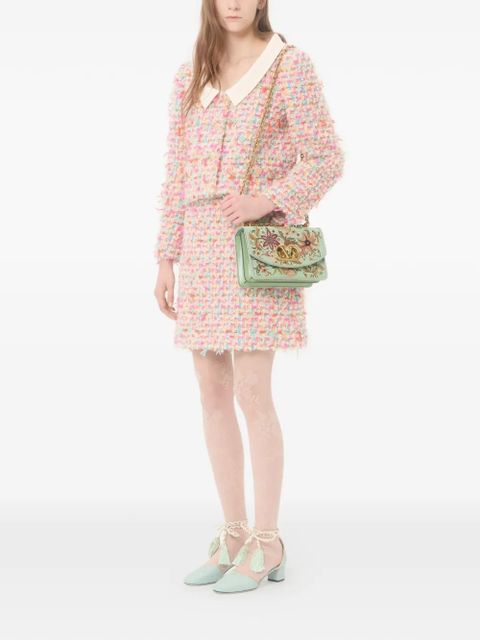 Valentino Garavani floral-embroidered shoulder bag - Green - zdjęcie produktu nr 2