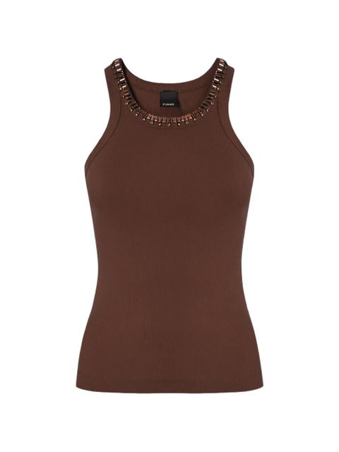 PINKO stud-embellished tank top - Brown - zdjęcie produktu nr 1