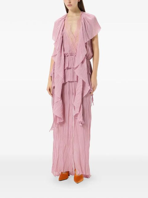 Blumarine pleated ruffled dress - Pink