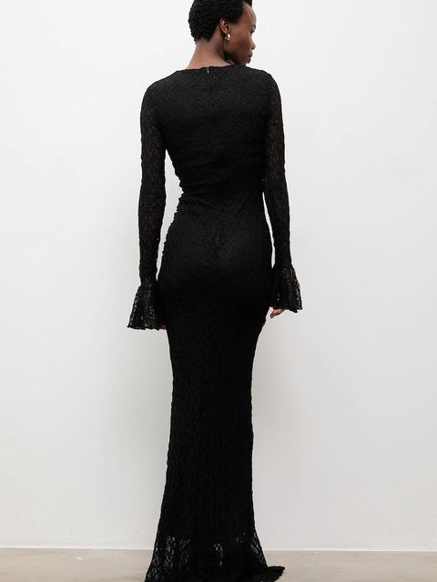 Answear.LAB sukienka kolor czarny maxi dopasowana