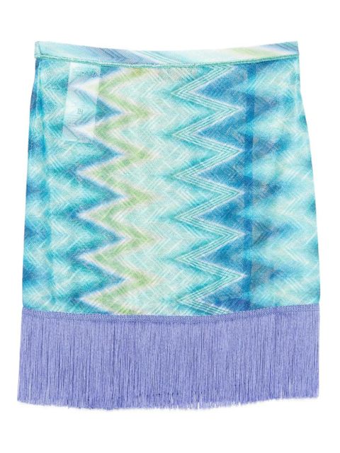 Missoni fringed wrap mini skirt - Blue - zdjęcie produktu nr 2