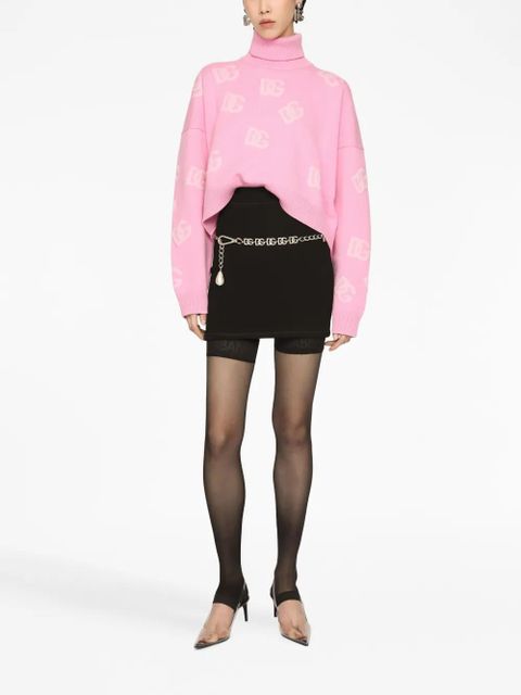 Dolce & Gabbana DG-logo cropped cashmere jumper - Pink - zdjęcie produktu nr 2