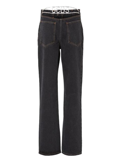 GCDS Choker rhinestone-embellished jeans - Black