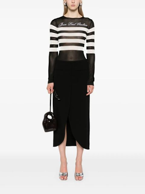 Jean Paul Gaultier logo-embroidered striped jumper - Black - zdjęcie produktu nr 2