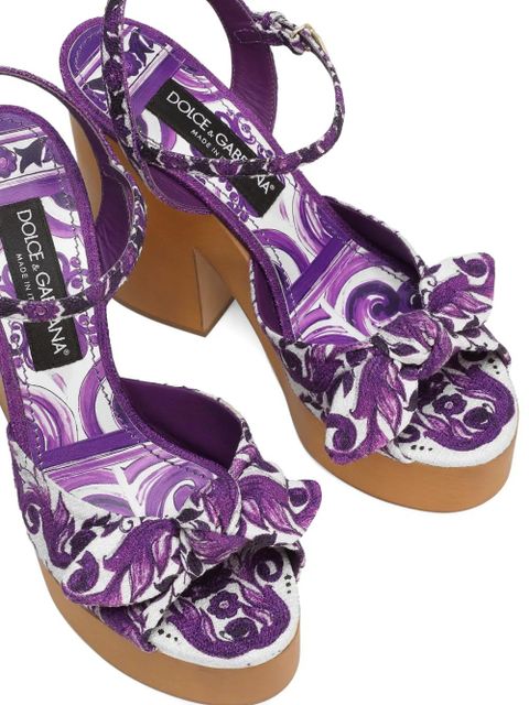 Dolce & Gabbana 130mm Majolica-print sandals - Purple