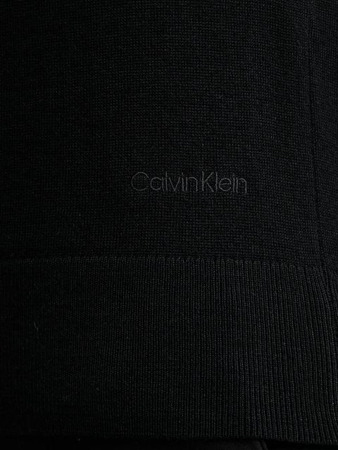 Calvin Klein sweter z dodatkiem wełny damski kolor czarny lekki LV044D370G