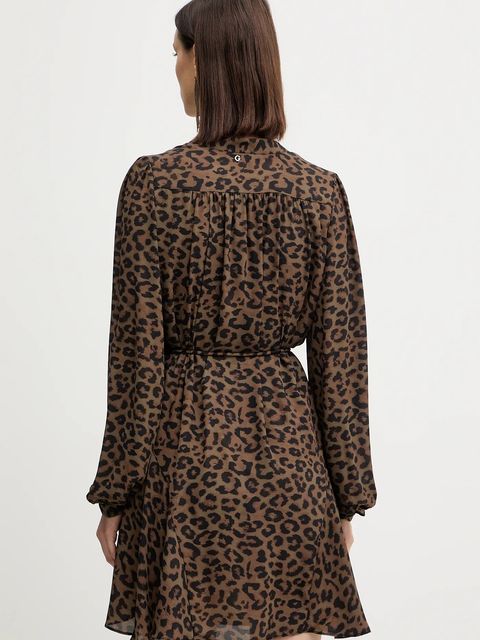 Guess sukienka WANDA kolor brązowy mini prosta W5BK51 WGLA2