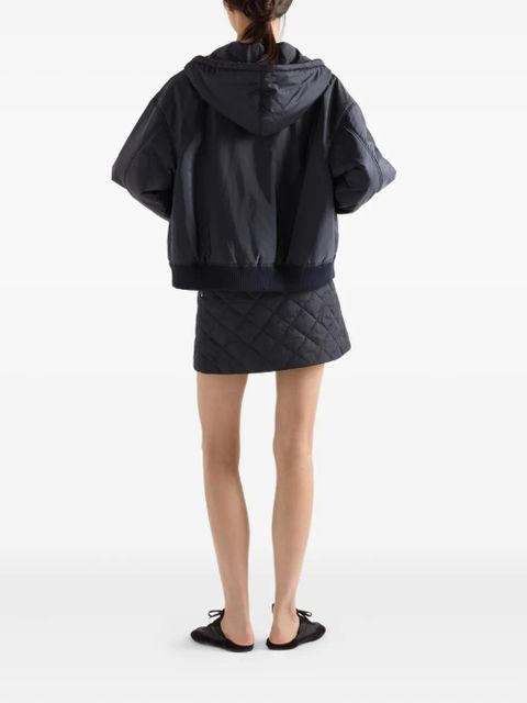 Prada quilted logo-plaque mini skirt - Black