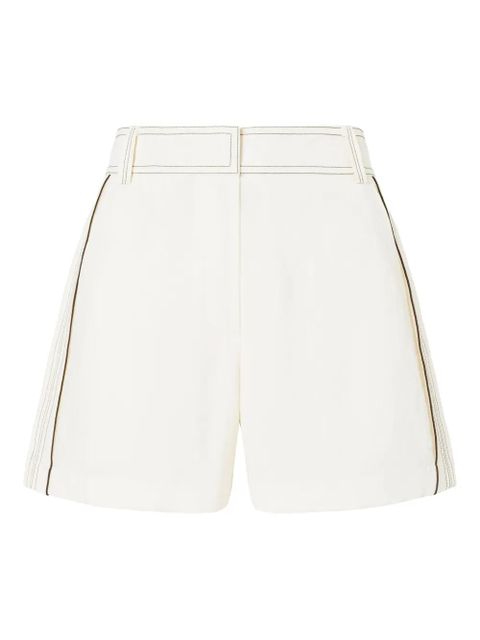 Tory Burch pleated high-waisted shorts - White - zdjęcie produktu nr 1