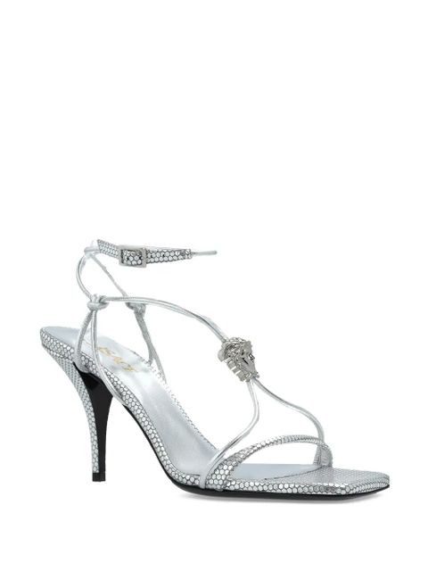 Versace 85mm La Medusa lace-up sandals - 1E01P - 1E01P Silver Palladium