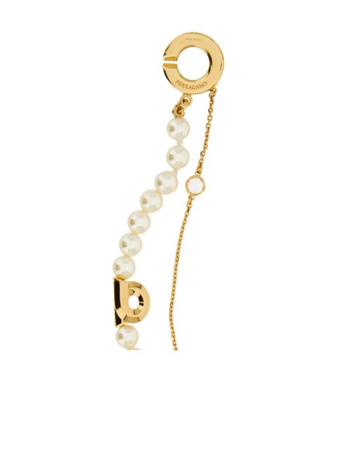 Ferragamo pearl gancini double strand bracelet - Gold
