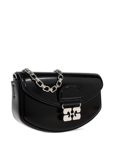 GANNI chain-strap half-moon mini bag - Black