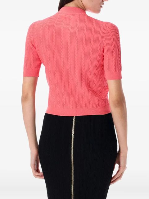 Balmain cable-knit buttoned cardigan - Pink