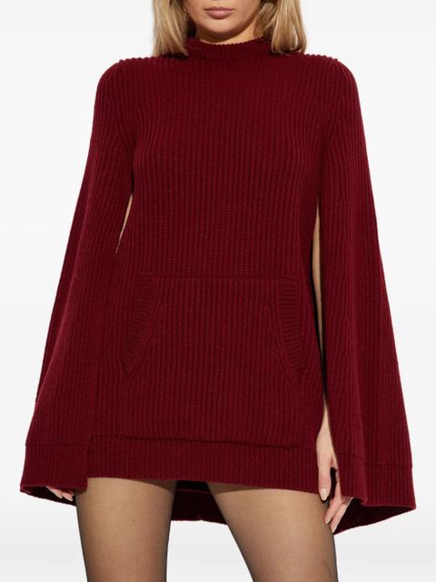 Max Mara Astoria cape pocket mini dress - Red