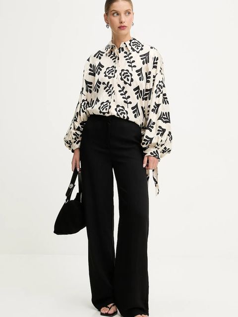 Answear.LAB koszula damska kolor czarny relaxed z kołnierzykiem klasycznym - zdjęcie produktu nr 2