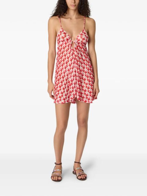 Missoni tie-front graphic beach jumpsuit - Red - zdjęcie produktu nr 2