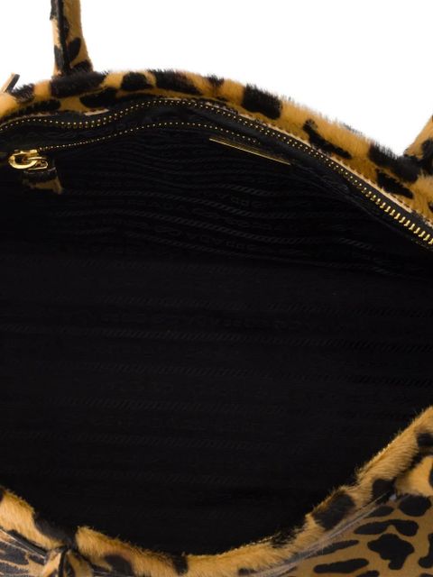 Prada large Bonnie printed tote bag - Brown