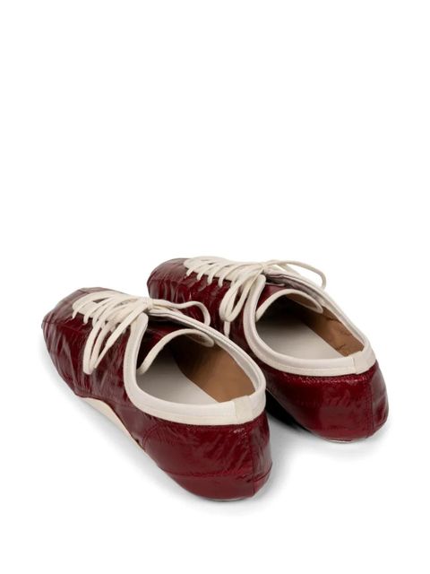 DRIES VAN NOTEN Leren leather ballerina sneakers - Red