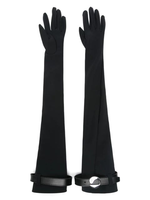Coperni logo-belted jersey gloves - Black - zdjęcie produktu nr 1