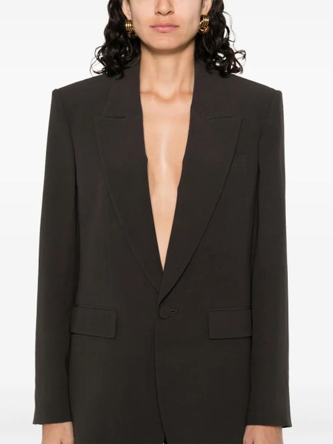 Saint Laurent silk single-breasted blazer - Green