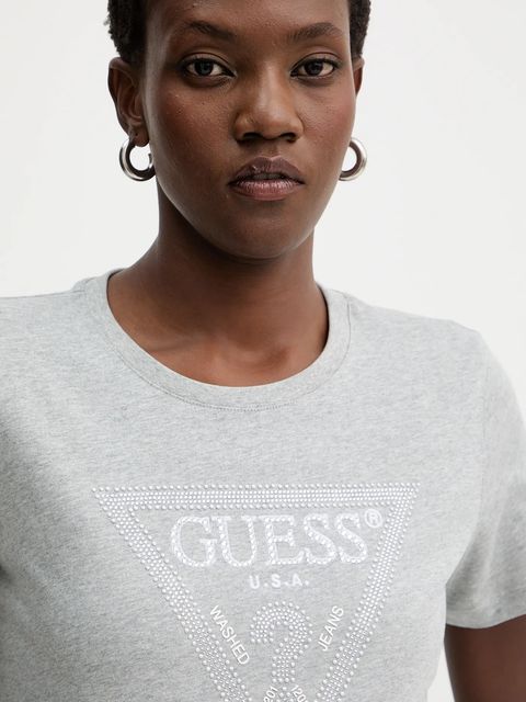 Guess t-shirt bawełniany damski kolor szary W5BI18 I3Z14