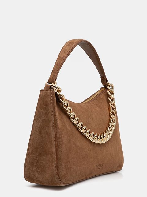 Twinset torebka zamszowa kolor brązowy 252TB7162 - zdjęcie produktu nr 2