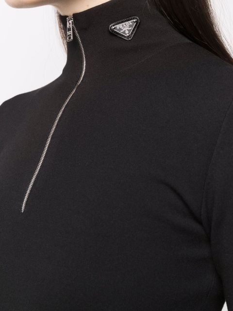 Prada long-sleeve midi dress - Black