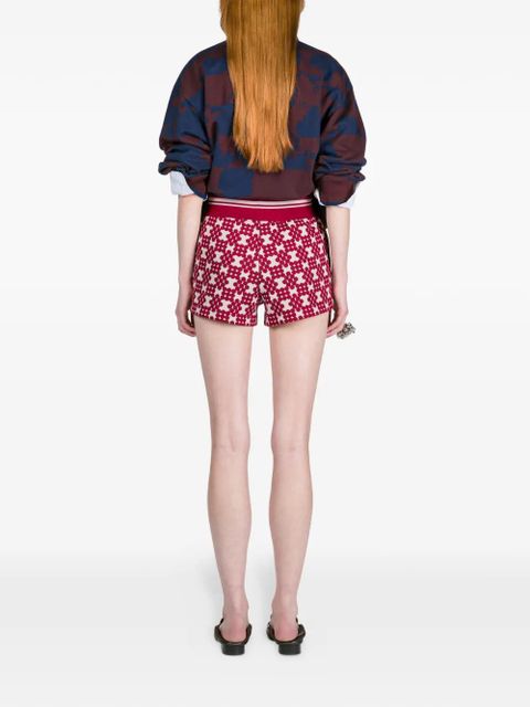 DRIES VAN NOTEN ribbed jacquard shorts - Red