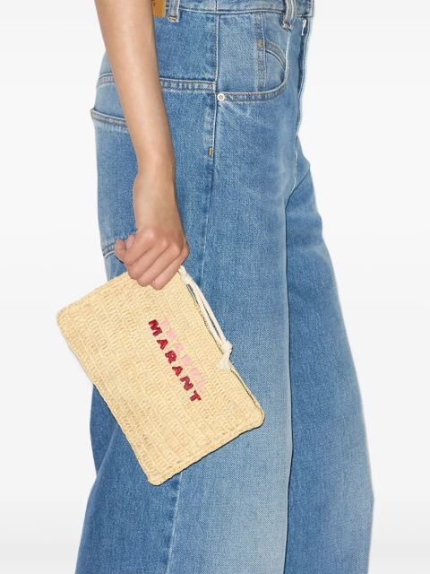ISABEL MARANT Praia clutch bag - Neutrals