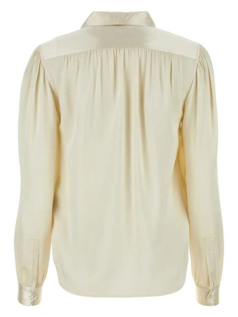 Saint Laurent lavallière-neck silk-satin blouse - Neutrals