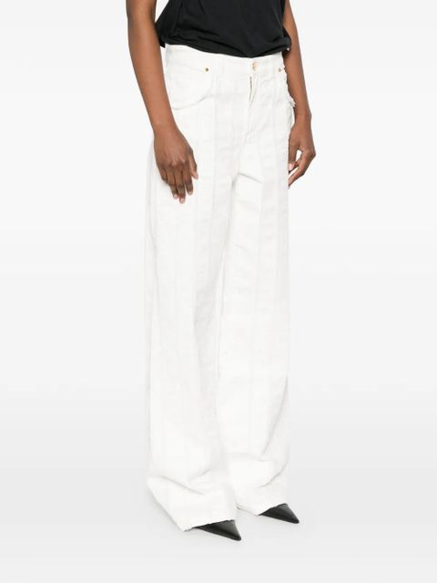 Blumarine fringed jeans - White