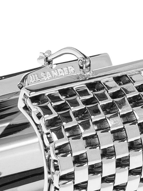 Jil Sander textured hinged-hoop earrings - Silver - zdjęcie produktu nr 2